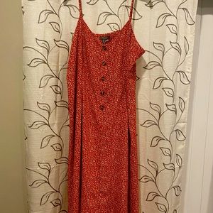 Rust colored spaghetti strap dress